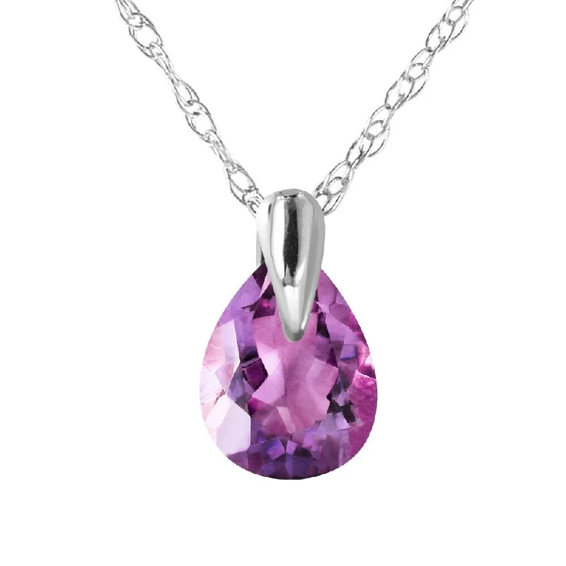 Reef knot necklaces-0.68 Carat 14K White Gold Outline of Life Amethyst Necklace