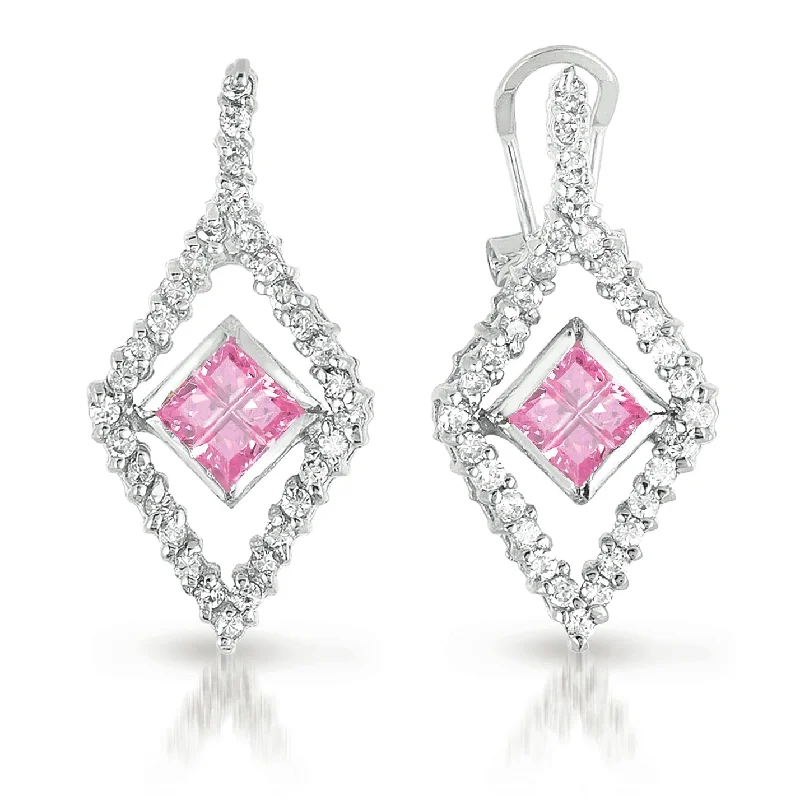 Subtle dangle earrings-Renée Geometric Argyle Pink Earrings