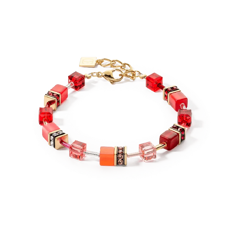 Coeur De Lion GeoCUBE® Iconic Gold Red Bracelet