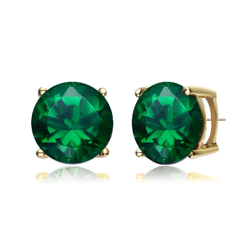 Topaz stone earrings-Marie Green Solitaire Stud Earrings