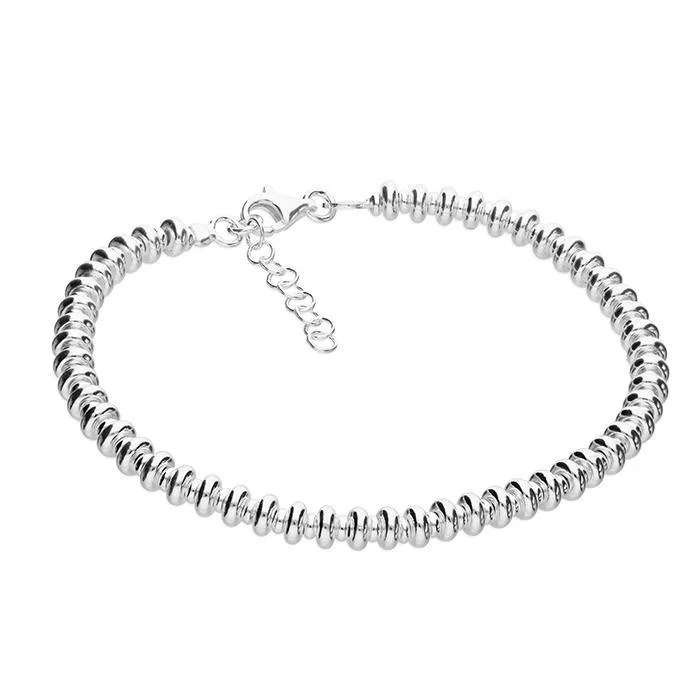 Sterling Silver Doughnut Beads Bracelet