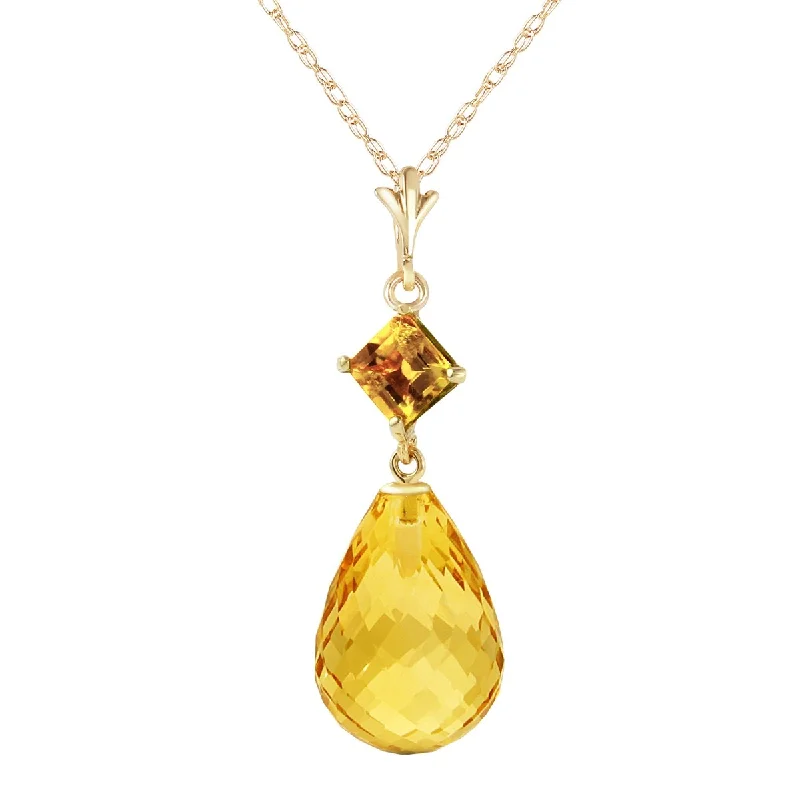 Galaxy charm necklaces-5.5 Carat 14K Solid Gold Calm After Storm Citrine Gemstone Necklace