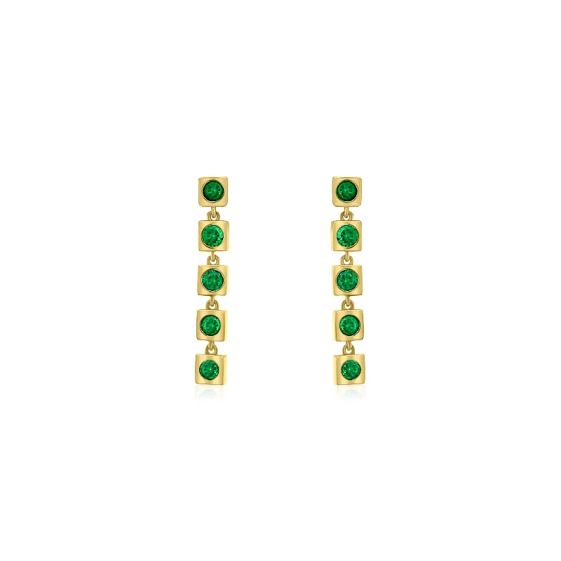 Topaz earrings-Emerald Drop Earring