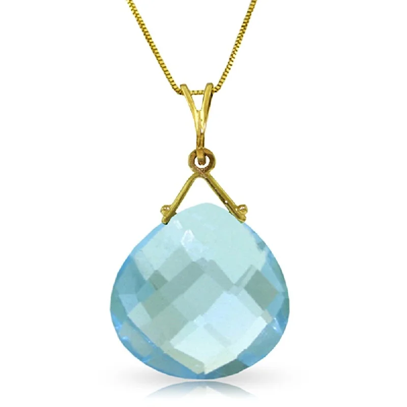 Coiled cord necklaces-8.5 Carat 14K Solid Gold Marmara Blue Topaz Necklace