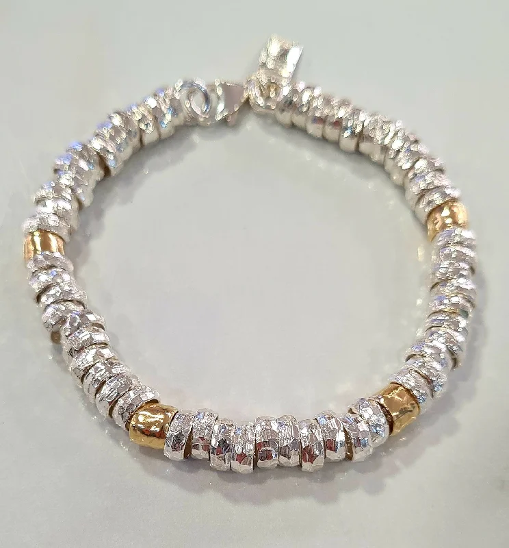 Yaron Morhaim Chunky 24ct Gold Silver Bracelet