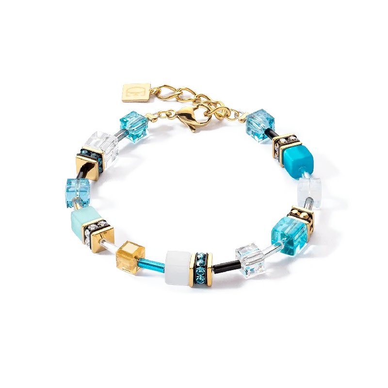 Coeur De Lion GeoCUBE® Iconic Gold and Turquoise Bracelet