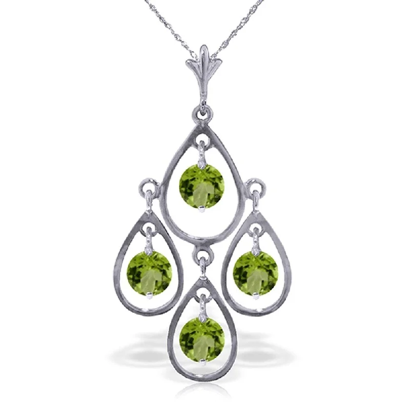 Retro charm necklaces-1.2 Carat 14K Solid White Gold Occurred To Me Peridot Necklace