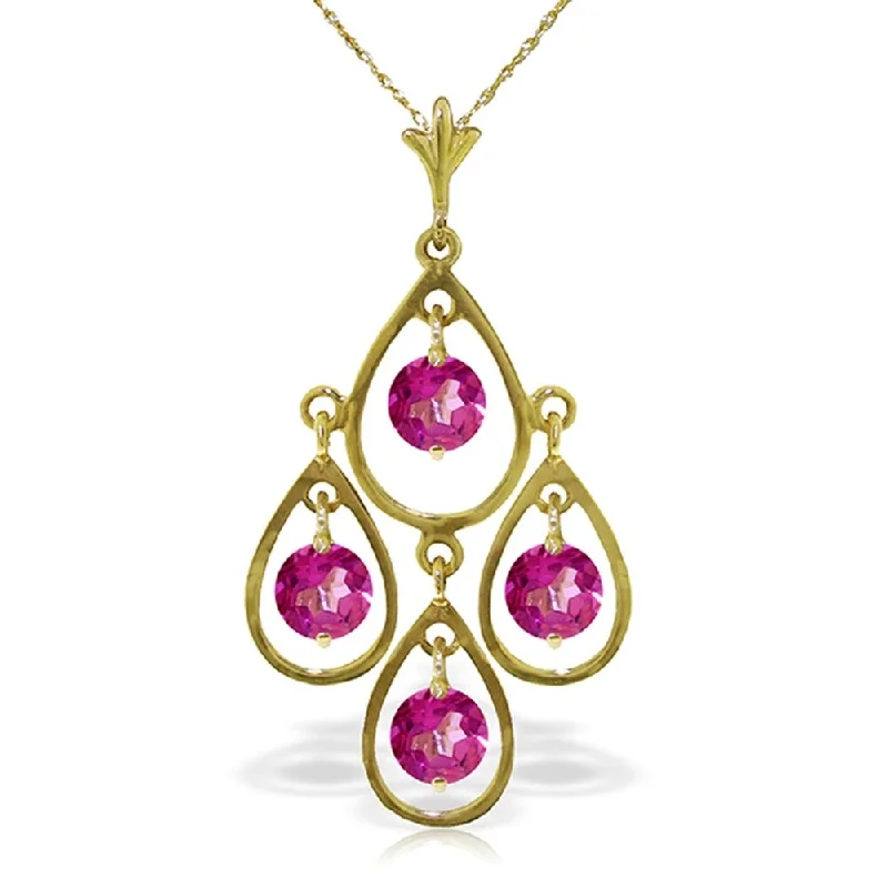 Rustic silver necklaces-1.2 Carat 14K Solid Gold Pink Reflections Pink Topaz Necklace