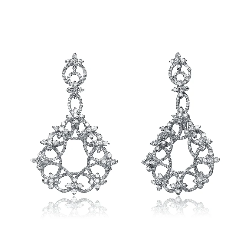 Dual-metal earrings-Palais Lace Earrings