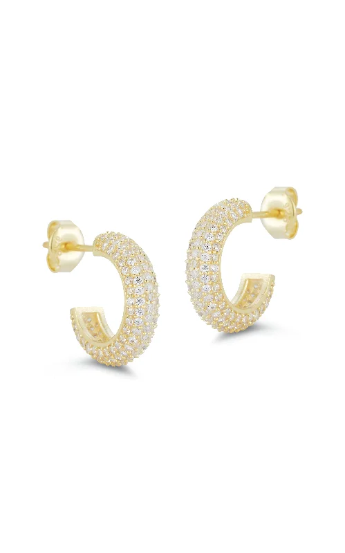 Pure stone earrings-CZ Mini Huggie Earring