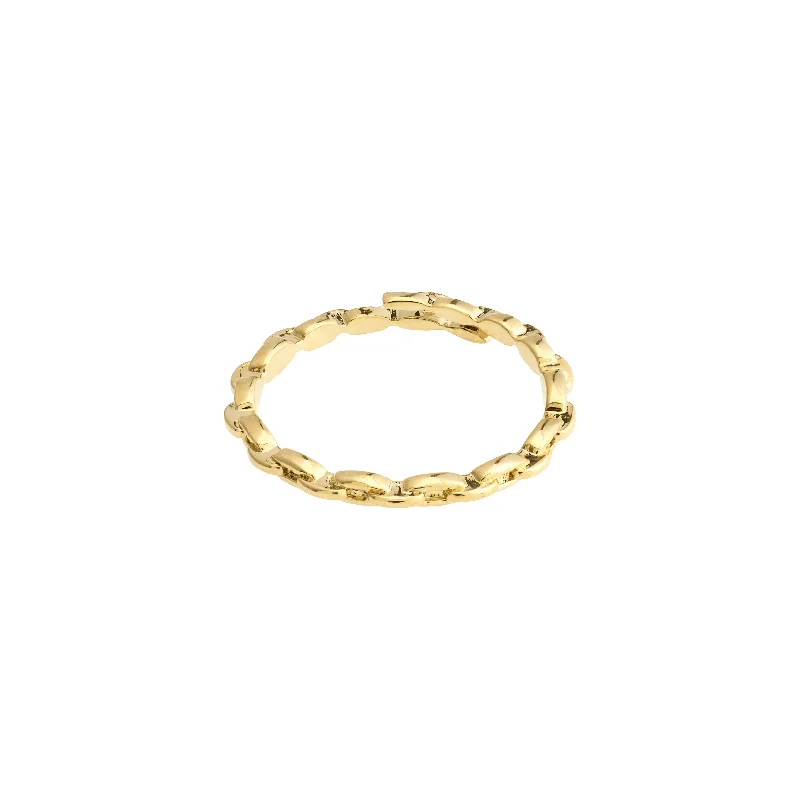 Vintage vow rings-Vintage vow rings-LULU chain stack ring gold-plated