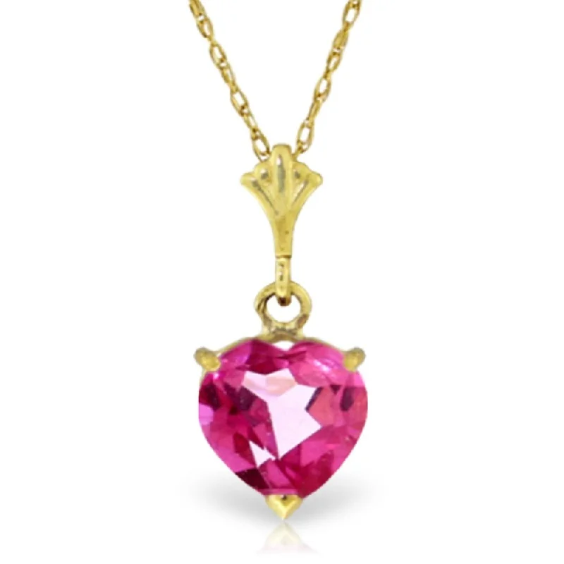 Thin-line necklaces-1.15 Carat 14K Gold Pink Topaz Necklace