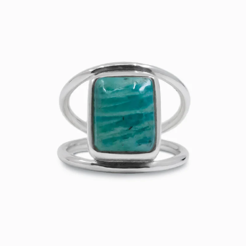 Tide shape rings-Tide shape rings-Amazonite Ring