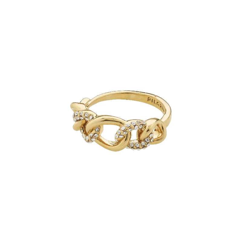 Petal carved rings-Petal carved rings-WRENLEY ring gold-plated