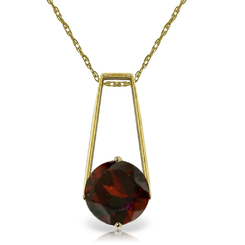 Solid link necklaces-1.45 Carat 14K Gold Winter Words Garnet Necklace