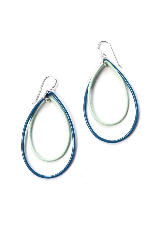 Mystic eye earrings-Rachel earrings in Azure Blue and Soft Mint