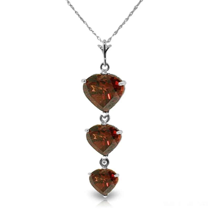 Worn bronze necklaces-3.03 Carat 14K White Gold Assuming Garnet Necklace