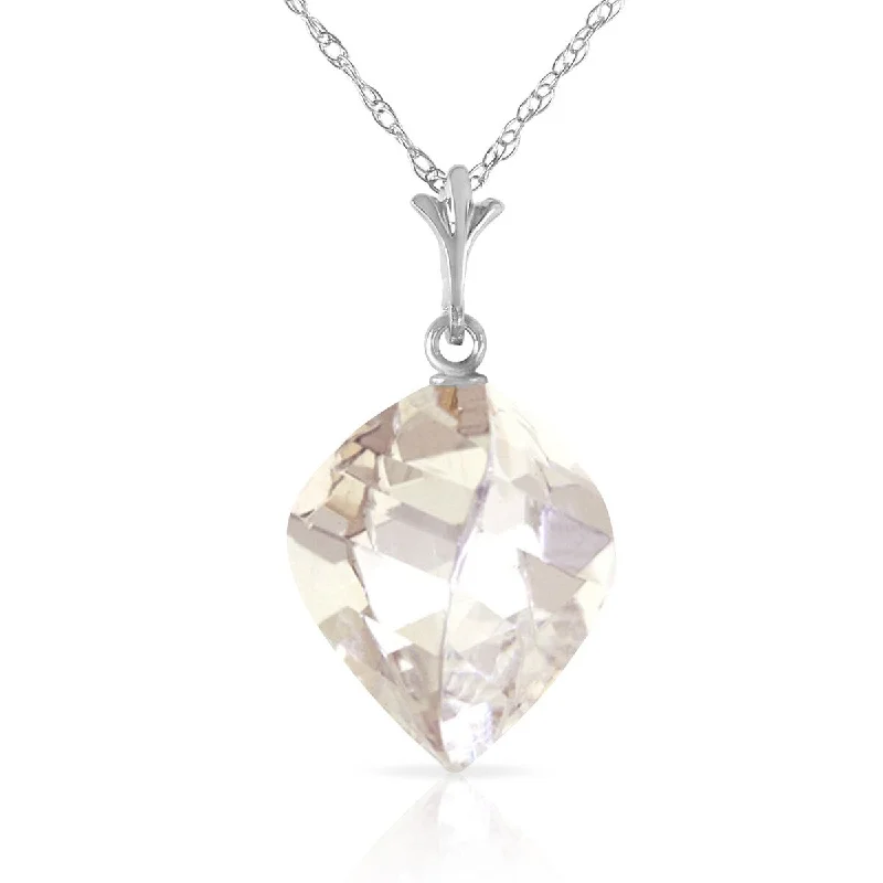 Multi-strand necklaces-12.8 Carat 14K Solid Gold Necklace Twisted Briolette White Topaz