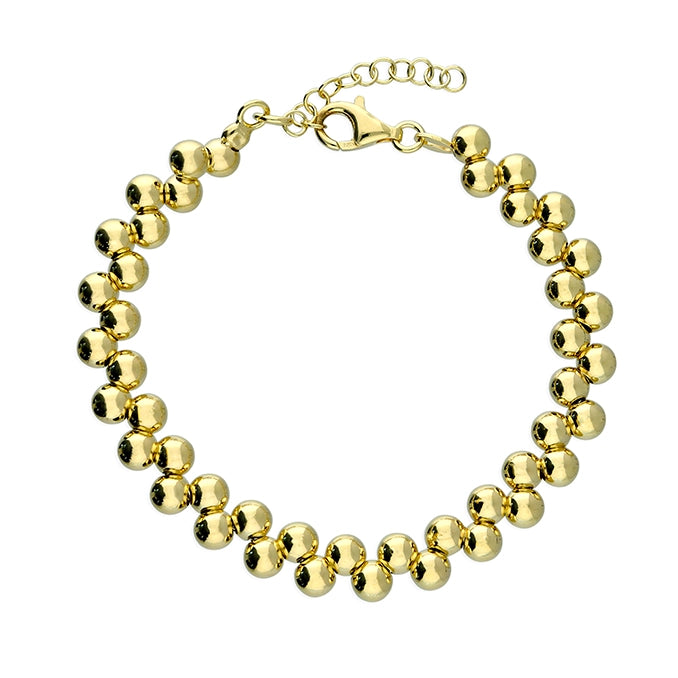 18ct Gold Plated Sterling Silver Double Bead Bracelet