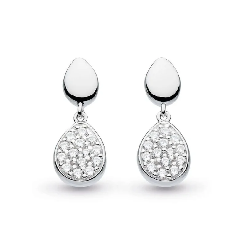 KH Silver CZ Coast Pebble Glisten Pave Drop Errngs