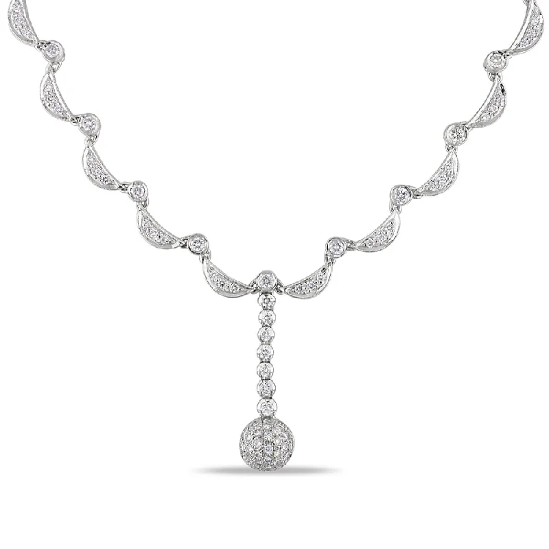 Lily flower necklaces-Miadora Signature Collection 14k White Gold 2 3/4ct TDW Diamond Necklace